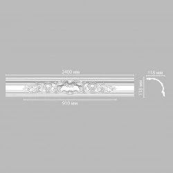 Плинтус потолочный с рисунком DECOMASTER DP-51 (118*118*2400мм)