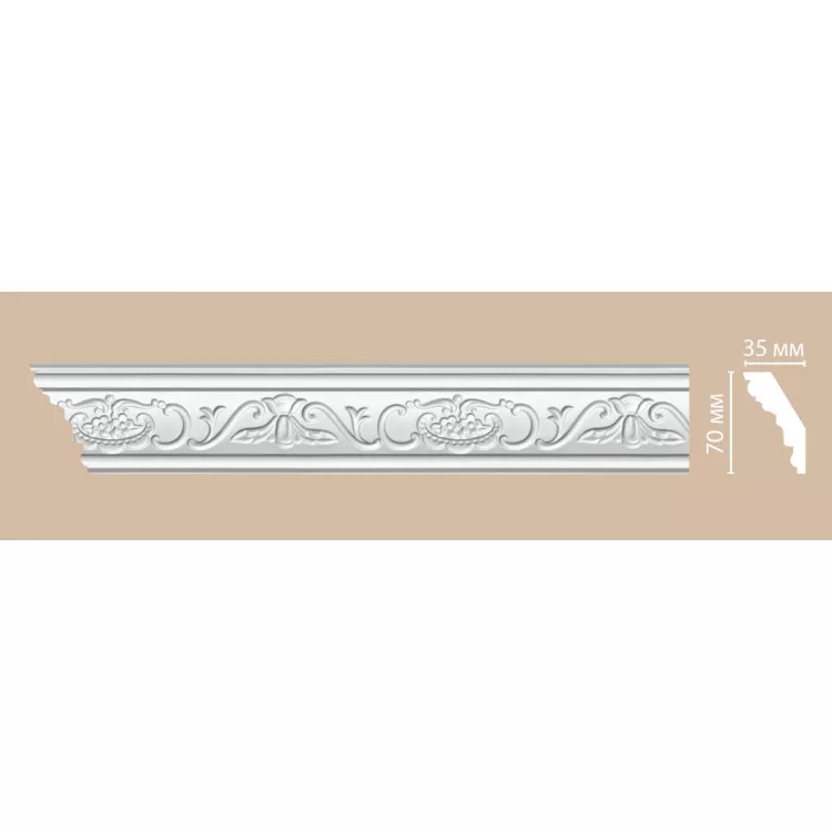 Плинтус потолочный с рисунком DECOMASTER DT-9 (70*35*2400мм) от Lepnina-Sale.ru