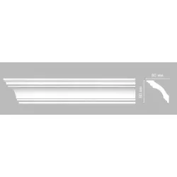 Плинтус потолочный гладкий DECOMASTER DP-213A (80*85*2400мм)