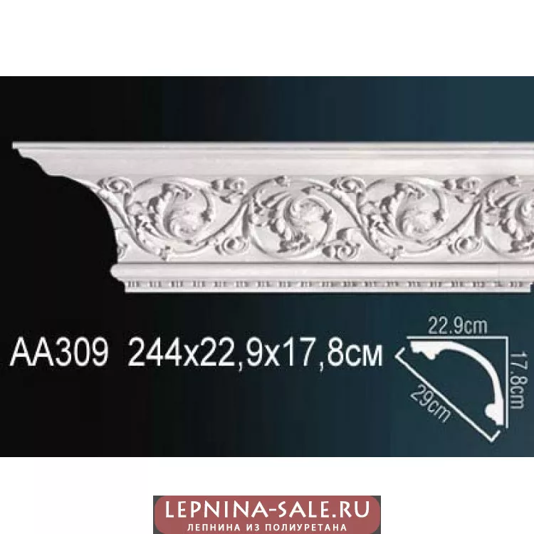 Потолочный плинтус с рисунком АА309 от Lepnina-Sale.ru