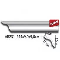 Потолочный плинтус гладкий АВ231 от Lepnina-Sale.ru