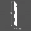 Плинтус P 8.137.18 DEARTIO (ДеАртио) МДФ Белый от Lepnina-Sale.ru