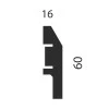 Плинтус AP04 под покраску, белый, 60x16x2400 мм, МДФ от Lepnina-Sale.ru