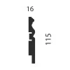 Плинтус AP14 под покраску, белый, 115x16x2400 мм, МДФ от Lepnina-Sale.ru