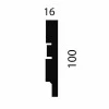 Плинтус AP75 под покраску, белый, 100x16x2400 мм, МДФ от Lepnina-Sale.ru
