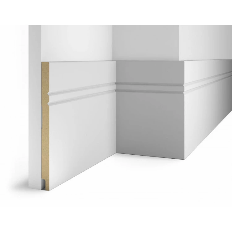 Плинтус AP27 под покраску, белый, 230x16x2400 мм, МДФ от Lepnina-Sale.ru