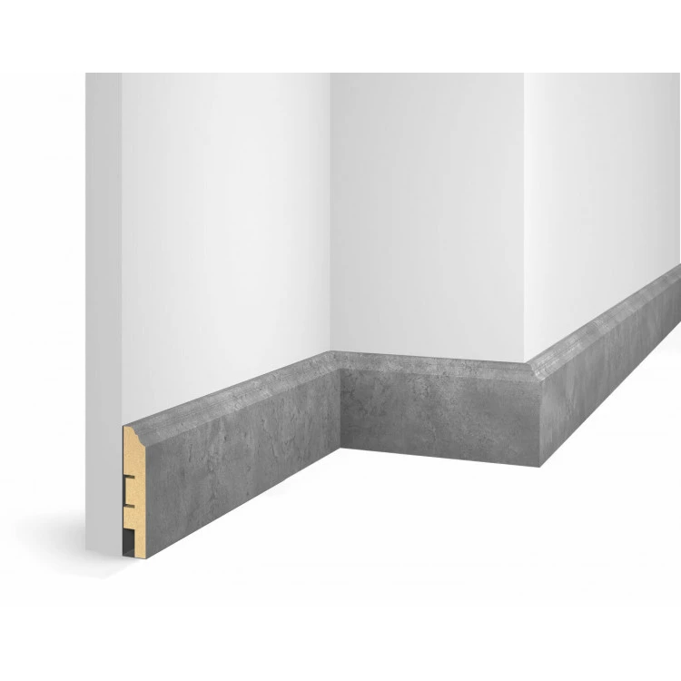 Плинтус VP07, Бетон, 80x16x2400 мм, МДФ от Lepnina-Sale.ru Плинтус VP07, Бетон, 80x16x2400 мм, МДФ