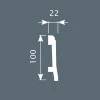 PX022, Плинтус 100х22, экополимер PX022, Плинтус 100х22, экополимер от Lepnina-Sale.ru
