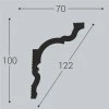 Плинтус потолочный Bello Deco К10 100/70 Дюрополимер от Lepnina-Sale.ru