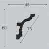 Плинтус потолочный Bello Deco К9 60/45 Дюрополимер от Lepnina-Sale.ru