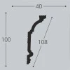 Плинтус потолочный Bello Deco К3 100/40 Дюрополимер от Lepnina-Sale.ru