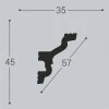 Плинтус потолочный Bello Deco К7 45/35 Дюрополимер от Lepnina-Sale.ru