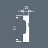 PX029, Плинтус 70х19х2000 мм, экополимер от Lepnina-Sale.ru PX029, Плинтус 70х19х2000 мм, экополимер